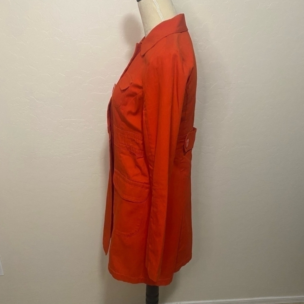 Tara Jarmon Vibrant Red Trench Coat NWOT - Picture 11 of 12